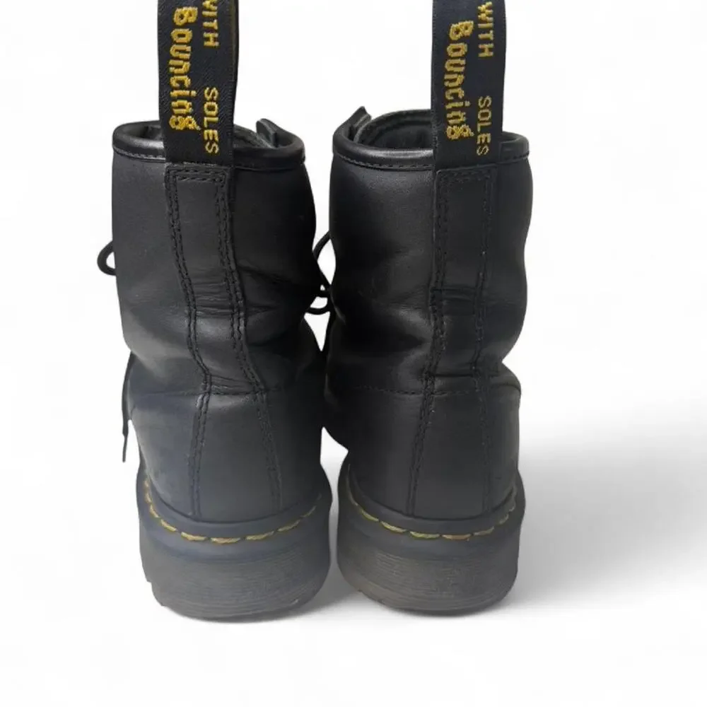 Dr Martens 1460 Black Nappa Leather‎ Boots EH Safety Toe 8 Eye Combat Unisex